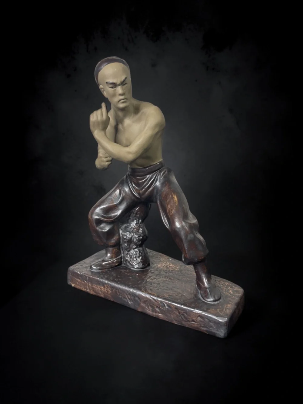 Vintage Chinese Shiwan mudman kung fu figurine. #22